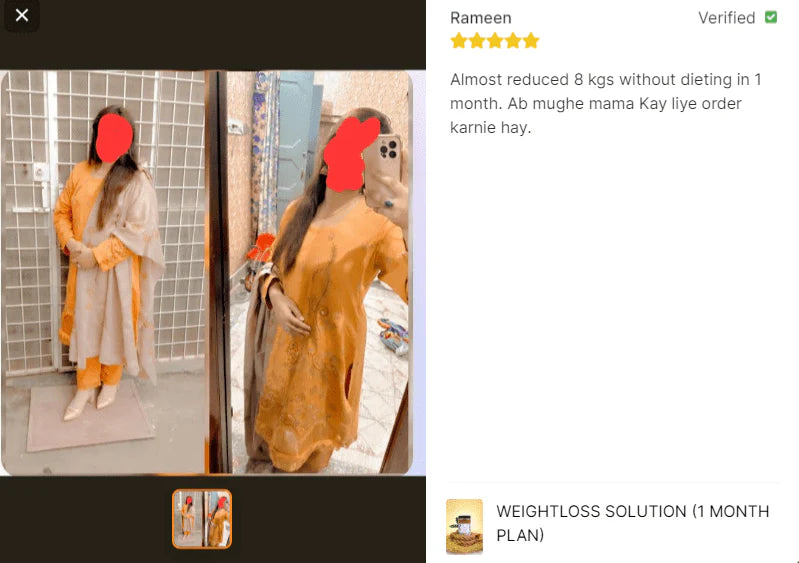 Weight Loss Solution By Dr Rubina Fawad (1 Month Plan)
